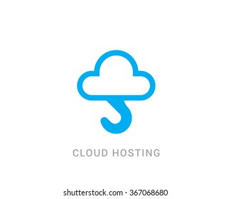 Simple, abstract vector logo into flat style. High technology, cloud storage.