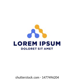 Simple abstract vector mountain logo icon in a modern style liquid tech technology design 