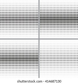 Simple abstract vector pattern. Geometric pattern with circles, square, hexagon, star. Halftone universal application. Vector illustration