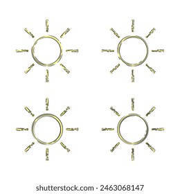 Simple abstract vector sun design element set