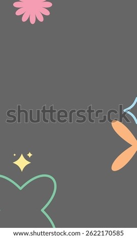 Simple Abstract Vintage Shape Pastel Color with Dark Background. Retro Potrait Dark Background. High Quality Background Vector Illustration
