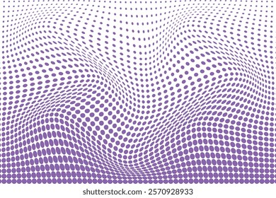 simple abstract violet color big to small polka dot half tone wavy distort pattern that can be used as a background or texture