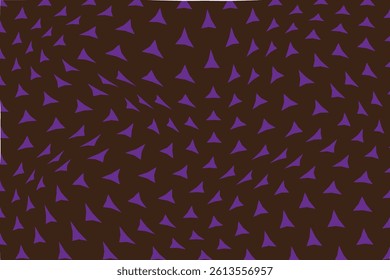 simple abstract violet color small triangle star wavy pattern on dark brown background abstract purple triangles on a brown background