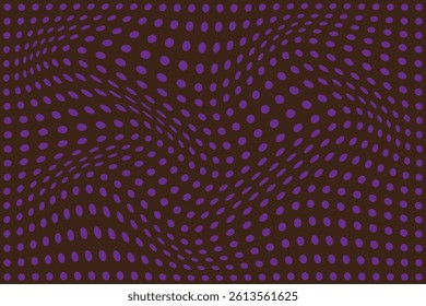 simple abstract violet color small polka dot wavy pattern on dark brown background abstract purple and brown dot pattern with wave effect