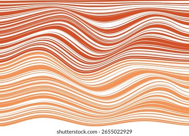simples abstrato de cor quente fino a grosso padrão de linha ondulada linhas onduladas laranja