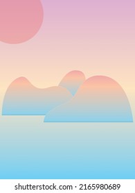Simple abstract warm dusk light gradient poster vector background
