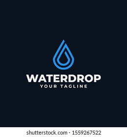 Simple Abstract Water Drop Logo Line Design Template
