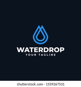 Simple Abstract Water Drop Logo Line Design Template