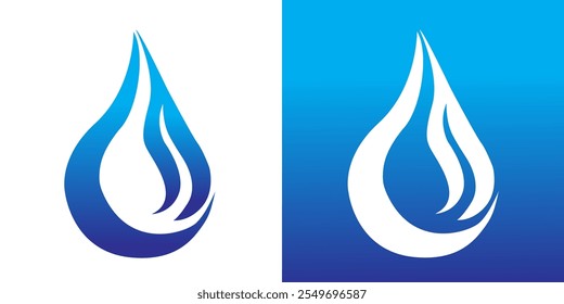 A simple, abstract water drop logo design. The design is clean and minimal, with a focus on the shape of the drop.