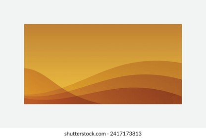 Fondo de onda abstracto simple con gradiente marrón y amarillo