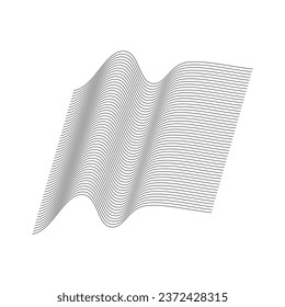 Simple Abstract Wave Element for Stylish Line Art Background Wave Vector Illustration isolated on white.