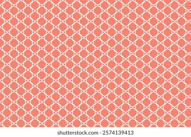 simple abstract white color creative geometric pattern tomato color background coral geometric pattern background that can be used as a background or texture