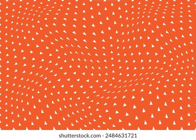  simple abstract white color rectangle wavy pattern on orange color background a bright orange background with white triangles on it