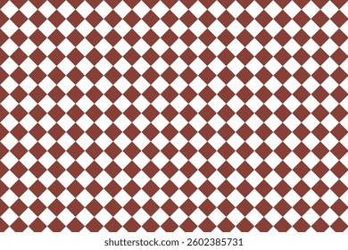simple abstract white color square pattern on dark red color background classic brown and white checkerboard pattern for textiles and graphic design