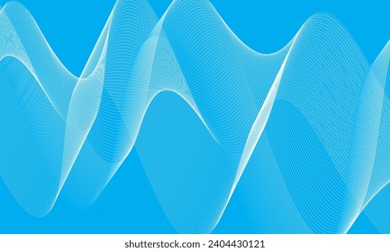 simple abstract white color wavy air line pattern art work on sky color background