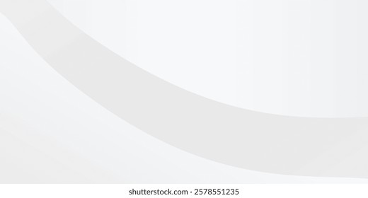 Simple abstract white and gray background with gradient color and artistic dynamic line wave art simple