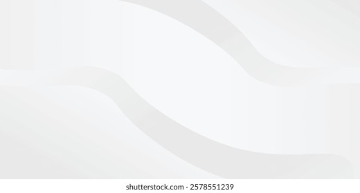 Simple abstract white and gray background with gradient color and artistic dynamic line wave art simple background