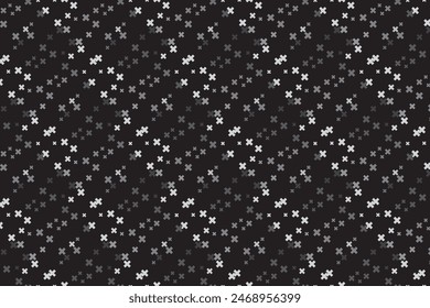  simple abstract white grey color plus symbols of different sizes and opacity on black background the pattern of the crosses in the middle is a pattern of the cross