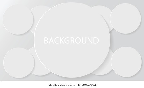 simple abstract white paper circles on gray background vector eps illustration