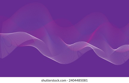 simple abstract white, red, sky color wavy air line pattern art work on cool violet color background