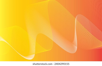 simple abstract white,yellow color wavy air line pattern art work on yellow orange color gradient background