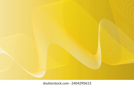 simple abstract white,yellow color wavy air line pattern art work on yellow color gradient background