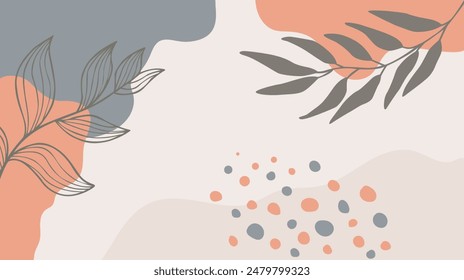 Simple Abstract wiht lite dark colors and leaves