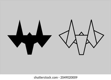 simple abstract wolf geometric logo and outline logo design eps.10