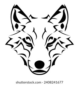 simple abstract wolf head logo vector iconic illustration