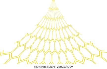  simple abstract yellow color creative geometric hexagon honeycomb polygon pattern a gold tree with gold and white diamonds