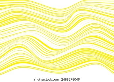 color amarillo abstracto simple delgado a grueso Horizontal ondulado distorsionan el patrón de línea líneas abstractas con un fondo amarillo