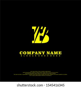 simple abstract yellow scratched B logotype design concept isolated on black background. vector illustration.