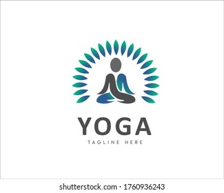 Sencillo Resumen Yoga meditación hoja símbolo diseño