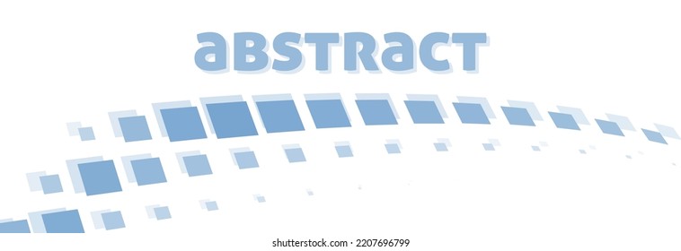 Simple abstraction with blue dotted rows of squares. Minimal vector graphic pattern