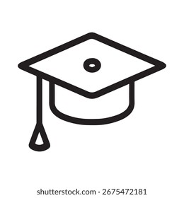 Icono académico simple del sombrero para la Educación.