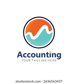 Simple Accountant Icon Logo with Notebook and Budgeting Tools