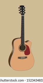 Simple Accoustic Guitar Vector Illustration