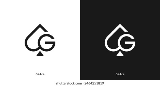 Simple Ace and Initial G Vector for Card Game Logos and More.