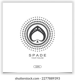 simple ace spade leaf tree on sun best for game card poker club logo design