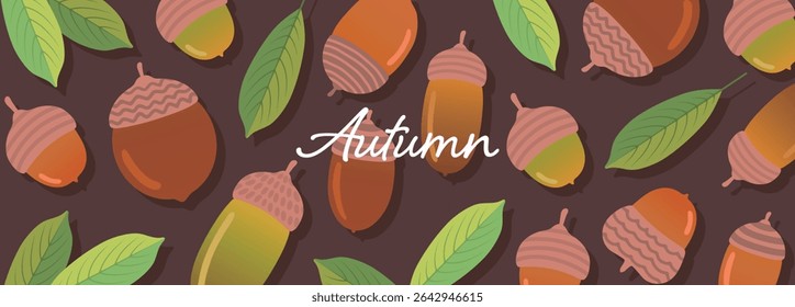 Simple acorn background illustration material