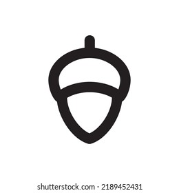 Simple acorn fruit icon, Vector outline icon on white background.