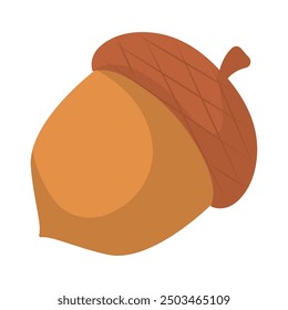 Simple acorn illustration in brown tones, Vector