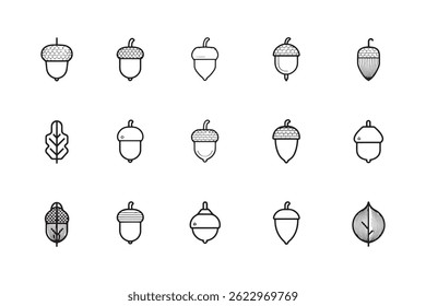 Einfaches Acorn Linie Art-Symbol