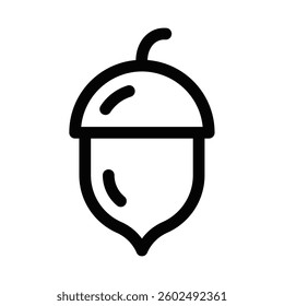 Simple acorn nut icon in outline. Vector icon. Editable stroke.