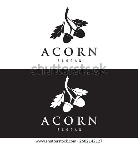 Simple Acorn and oak logo design vector illustration 