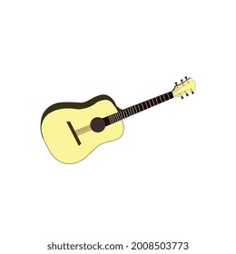simple acoustic guitar illustration vector