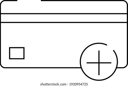 simple añadir icono de tarjeta de crédito vector aislado en fondo blanco