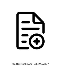 Simple Add File icon. The icon can be used for websites, print templates, presentation templates, illustrations, etc