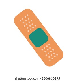 A simple adhesive bandage displayed on a white background for first aid and injury care