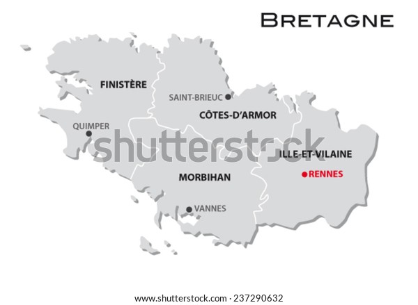 Simple Administrative Map Brittany 600w 237290632 